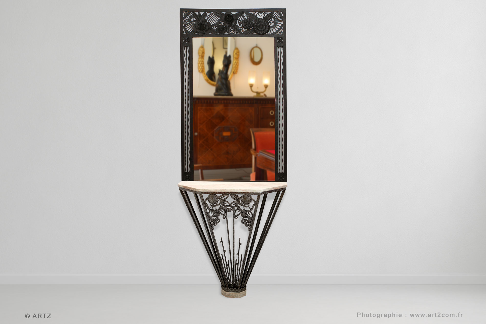 Console R.SUBES et miroir